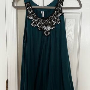 Studio Y Teal Dress with Black and Silver Embellishments